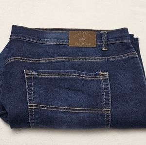 Beverly Hills Polo Club Men's Quality Stretch Denim Blue Jeans Size 46X30 NW